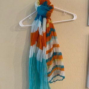 Large Scarf/Shawl/Sarong/Cover Up 73" x 38" Fine Gauzy line Blend, Light Weight